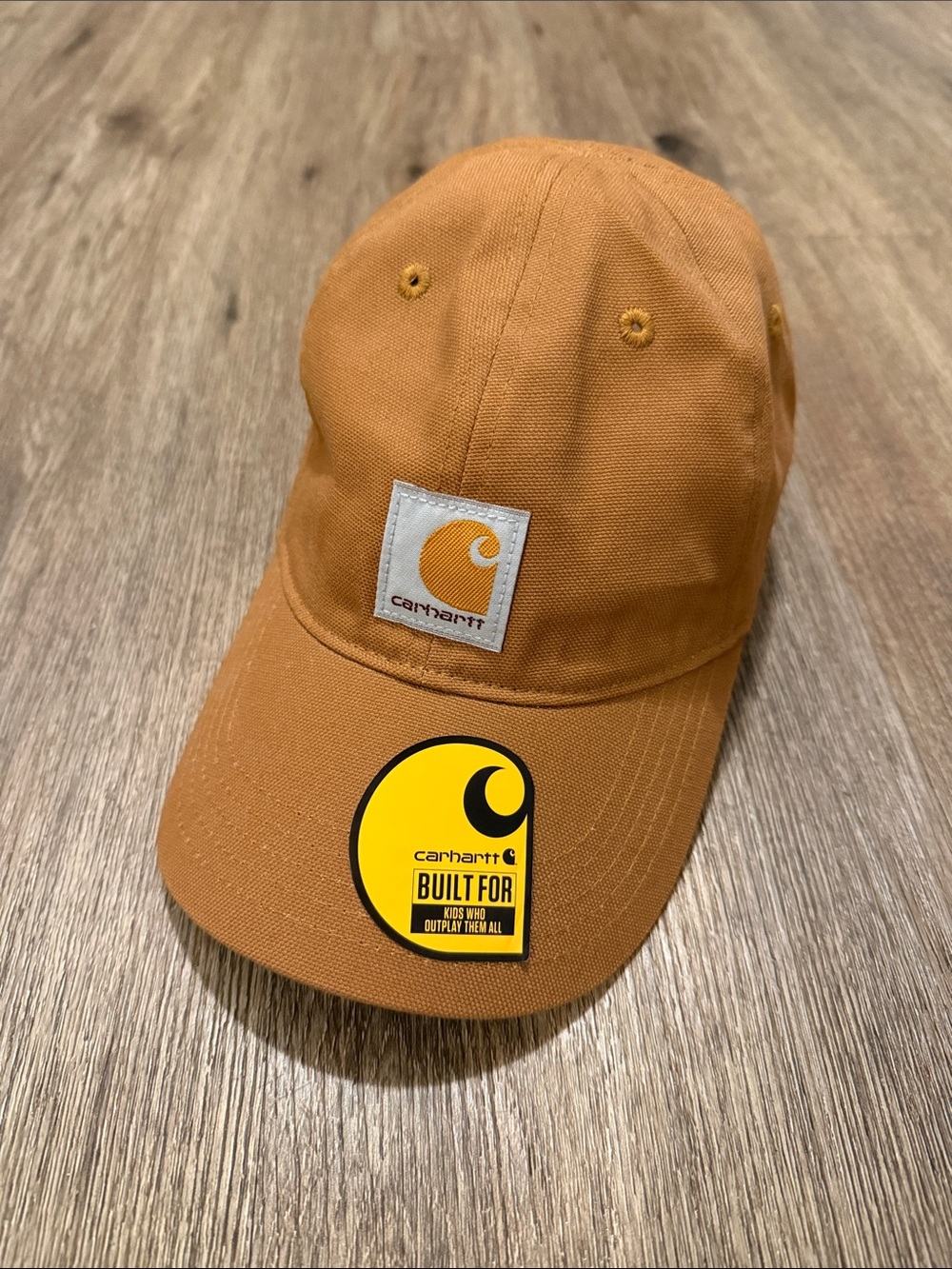 Carhartt Kids' Tan Canvas Cap with Logo Patch